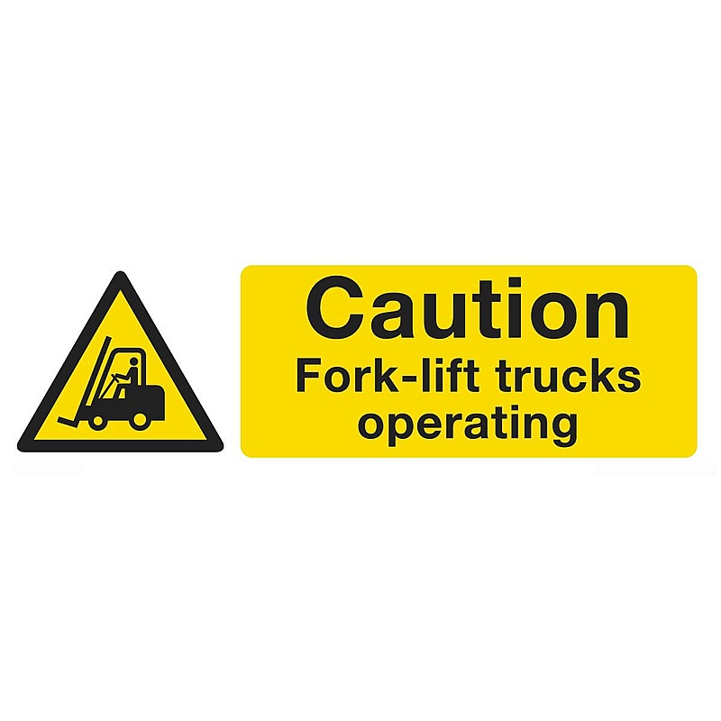 Caution Fork-Lift Truck Rigid Plastic Signs - Premises