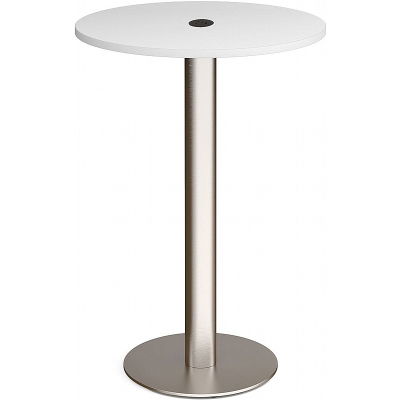 Monza Round High Meeting and Breakout Tables with Power - Office Furniture