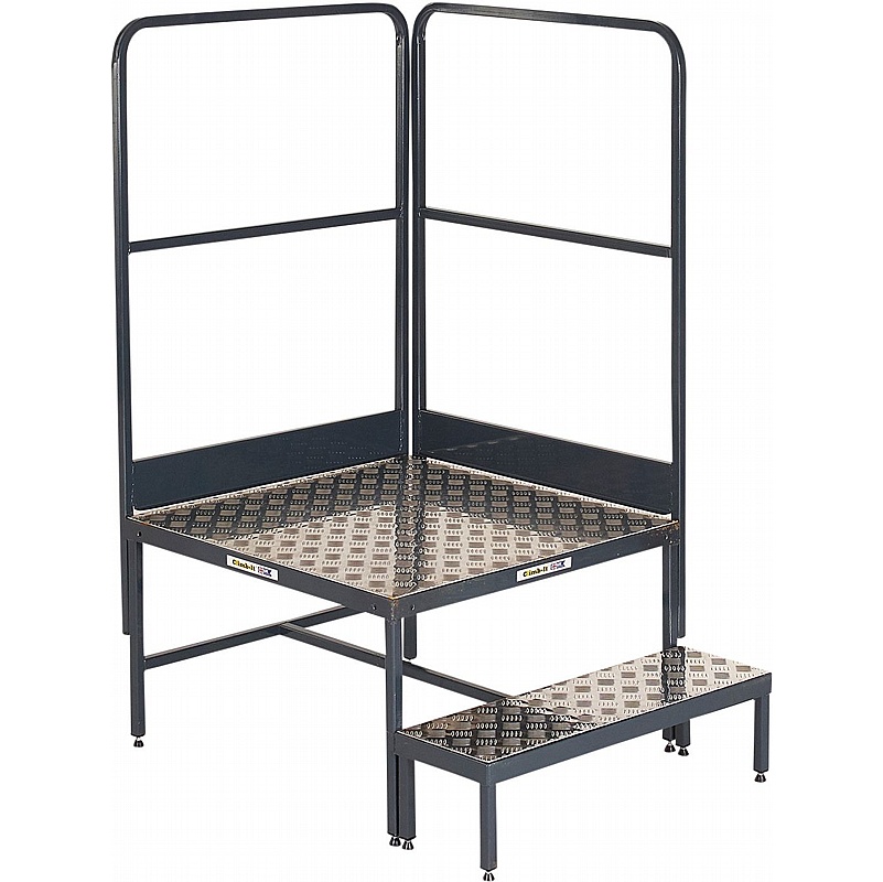 Climb-It Steel Single Work Platforms with Handrails - Access Equipment