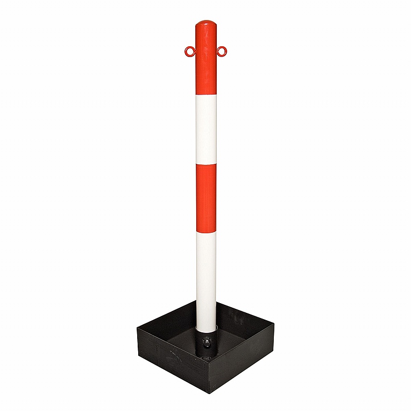 Extern Heavy Duty Metal Base Hi-Vis Chain Posts - Premises