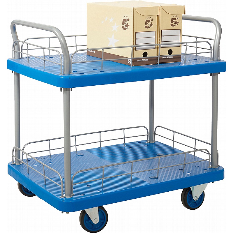 ProPlaz Blue Two Tier Secure Shelf Trolleys - Handling & Lifting