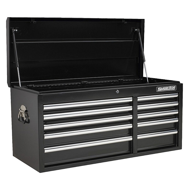 Superline Pro Extra Wide 10 Drawer Heavy Duty Top Chest - Workshop