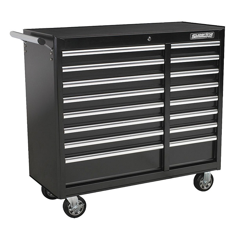 Superline Pro Extra Wide 16 Drawer Heavy Duty Rollercab Chests - Workshop