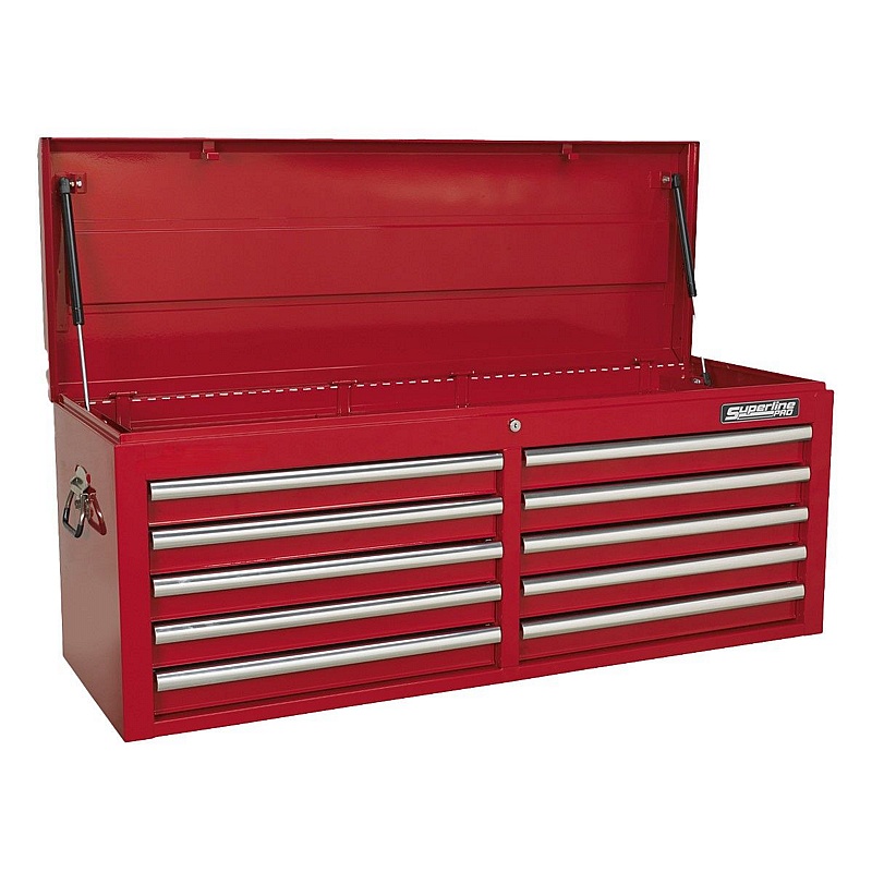 Superline Pro Extra Wide XL 10 Drawer Heavy Duty Top Chest - Workshop