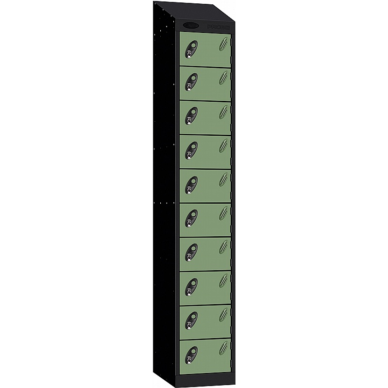 Stellar Probe Equinox Antibacterial Sloping Top 10 Compartment Lockers with Hasp and Staple Lock - Lockers & Cloakroom