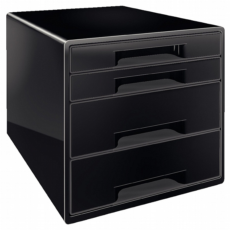 Leitz Noir 4 Drawer Desktop Cabinet - Office Furniture