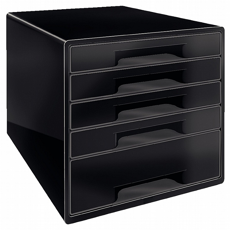 Leitz Noir 5 Drawer Desktop Cabinet - Office Furniture