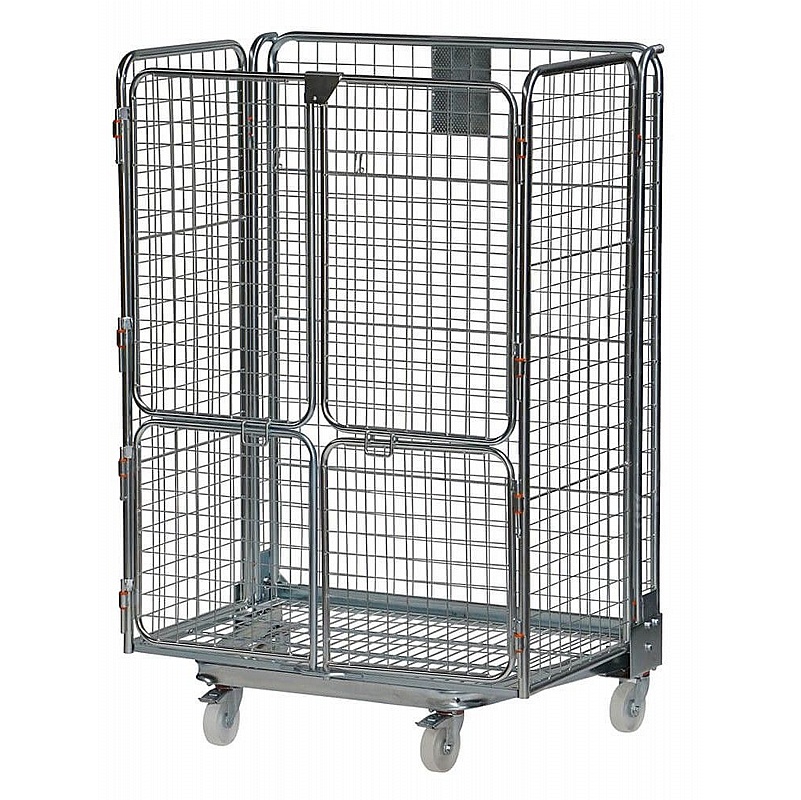 Cavea Jumbo 4 Sided Nestable Roll Pallet Cages with Mesh Infill Frame - Handling & Lifting