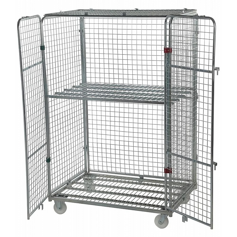 Palus Jumbo 4 Sided Full Security Demountable Roll Pallet Cages with Mesh Infill Frame - Handling & Lifting
