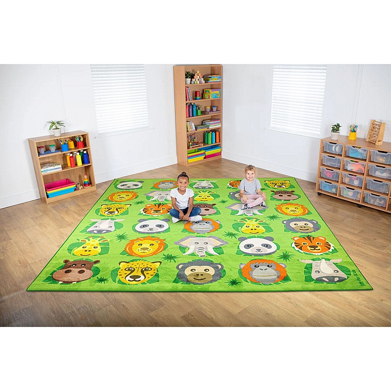 Animal Conservation Large Square Placement Carpet - Education