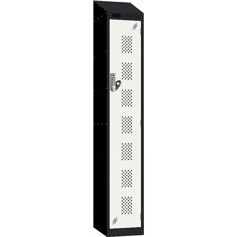 Stellar Probe Antibacterial Sloping Top Perforated Door Lockers with Digital Combination Lock - Lockers & Cloakroom
