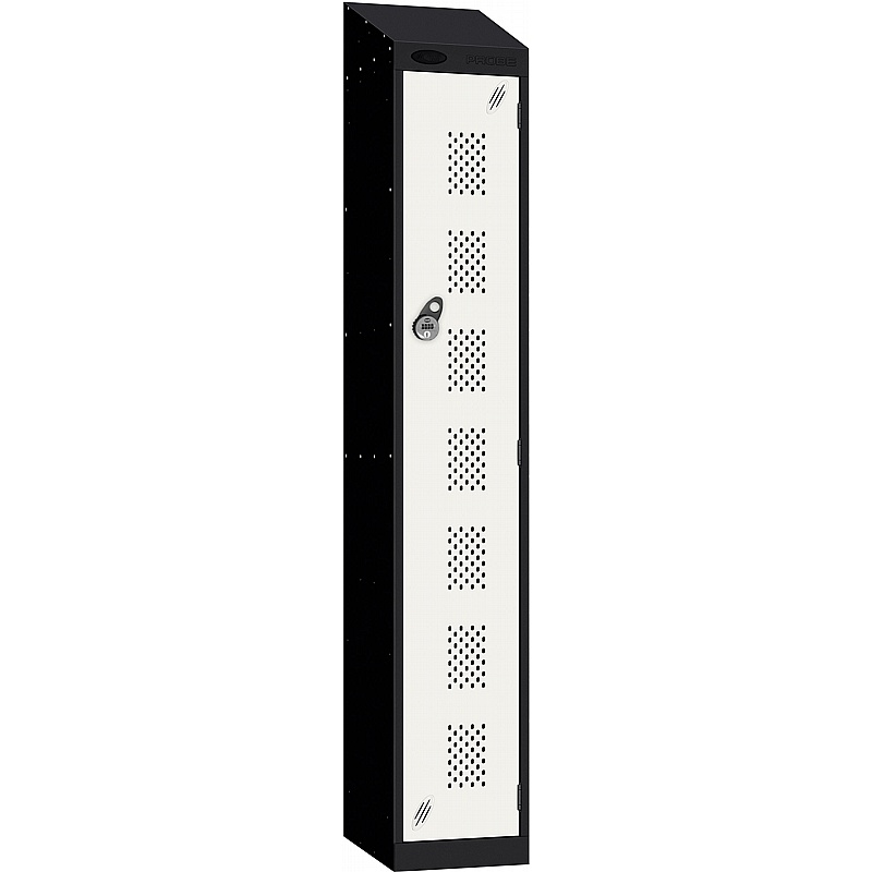 Stellar Probe Antibacterial Sloping Top Perforated Door Lockers with Manual Combination Lock - Lockers & Cloakroom