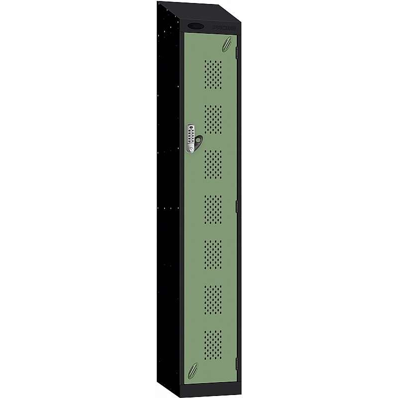 Stellar Probe Equinox Antibacterial Sloping Top Perforated Door Lockers with Digital Combination Lock - Lockers & Cloakroom
