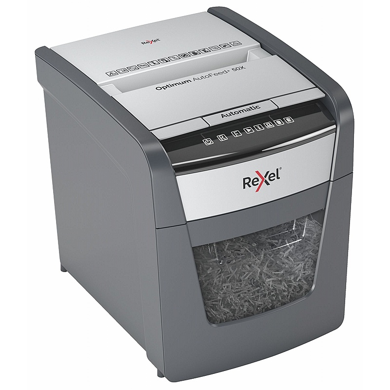 Rexel Optimum 50X Autofeed Plus Automatic Cross Cut Paper Shredder - Office Furniture