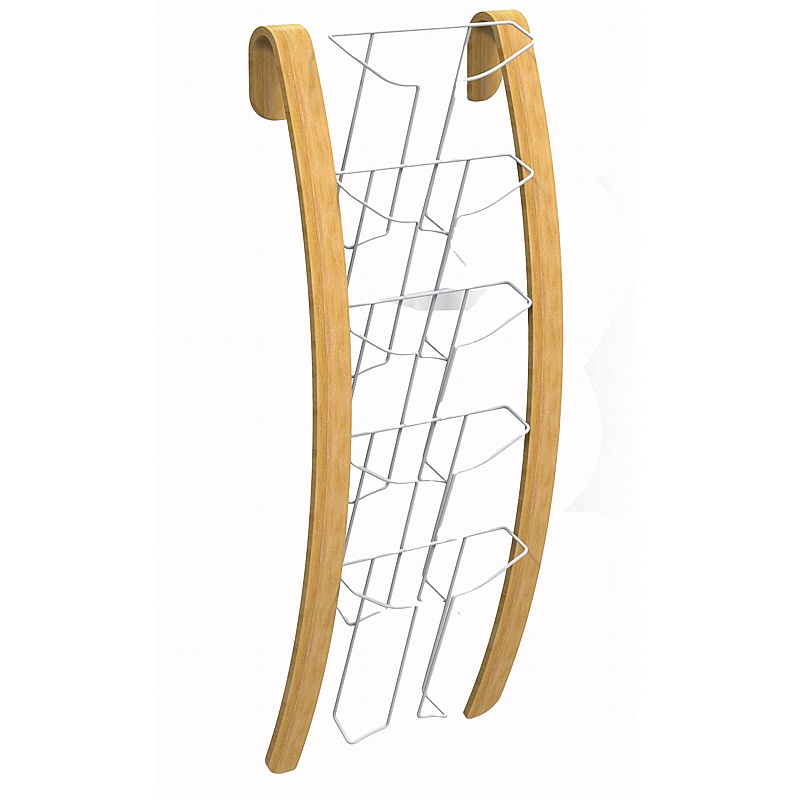 Woody 5 Compartment Wall Mounted Leaflet / Brochure Dispenser - Office Furniture