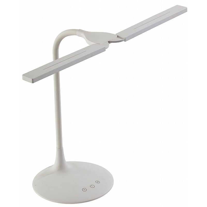 Crest White Twin LED Desk Lamp - Office Furniture