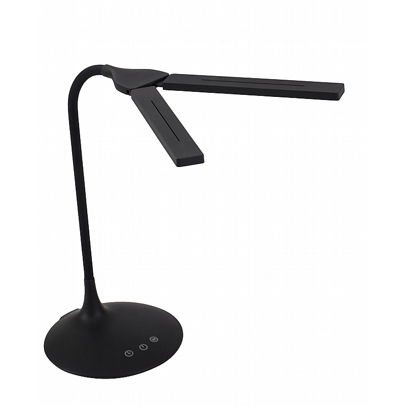 Crest Black Twin LED Desk Lamp - Office Furniture