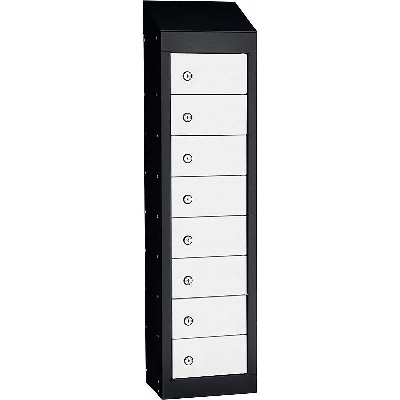 Stellar Probe Antibacterial Sloping Top 8 Compartment Personal Effects Lockers with Cam Lock - Lockers & Cloakroom