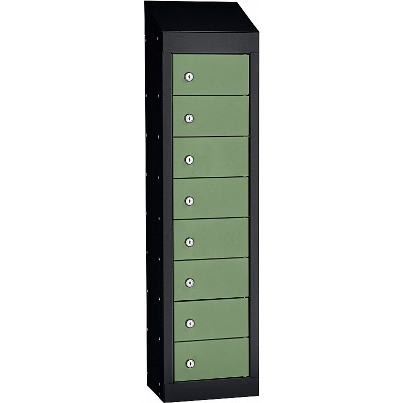 Stellar Probe Equinox Antibacterial Sloping Top 8 Compartment Personal Effects Lockers with Cam Lock - Lockers & Cloakroom