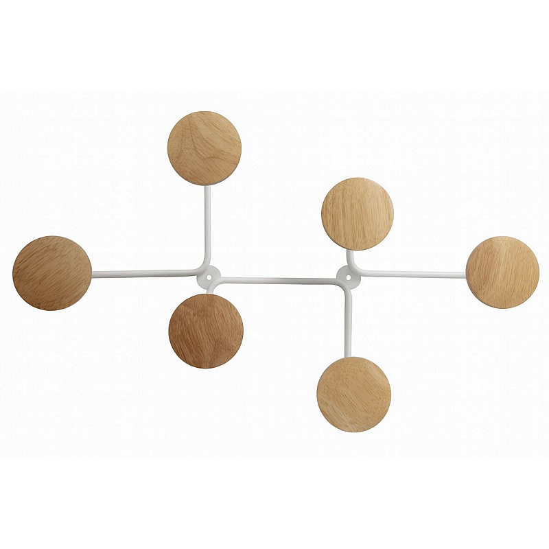 Woody 6 Wall Mounted Coat Hooks - Office Furniture