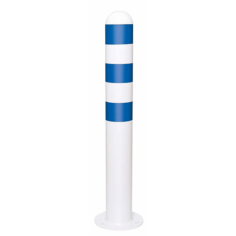 Traffic-Line EV Charging Point Protection White Steel Bollards - Premises