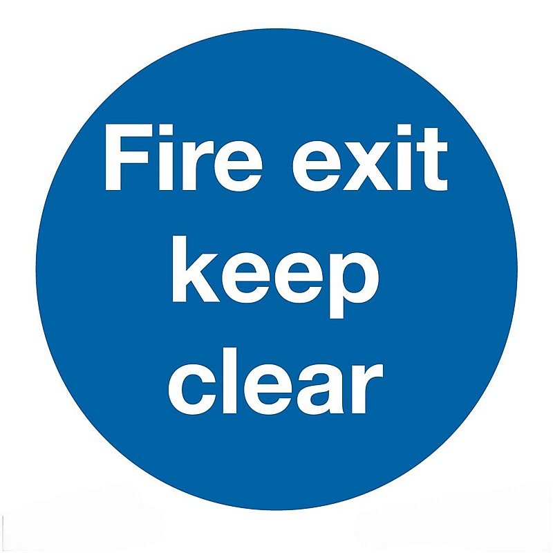 Fire Exit Keep Clear Self-Adhesive Signs - Premises