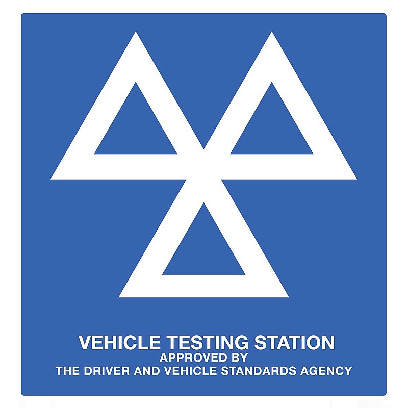 MOT Testing Station Self-Adhesive Signs - Premises