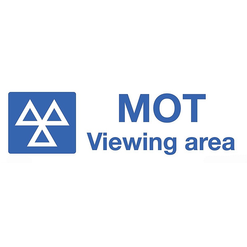 MOT Viewing Area Self-Adhesive Signs - Premises