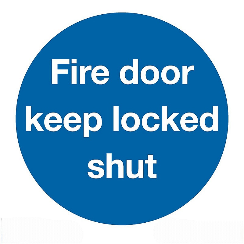Fire Door Keep Locked Shut Self-Adhesive Signs - Premises