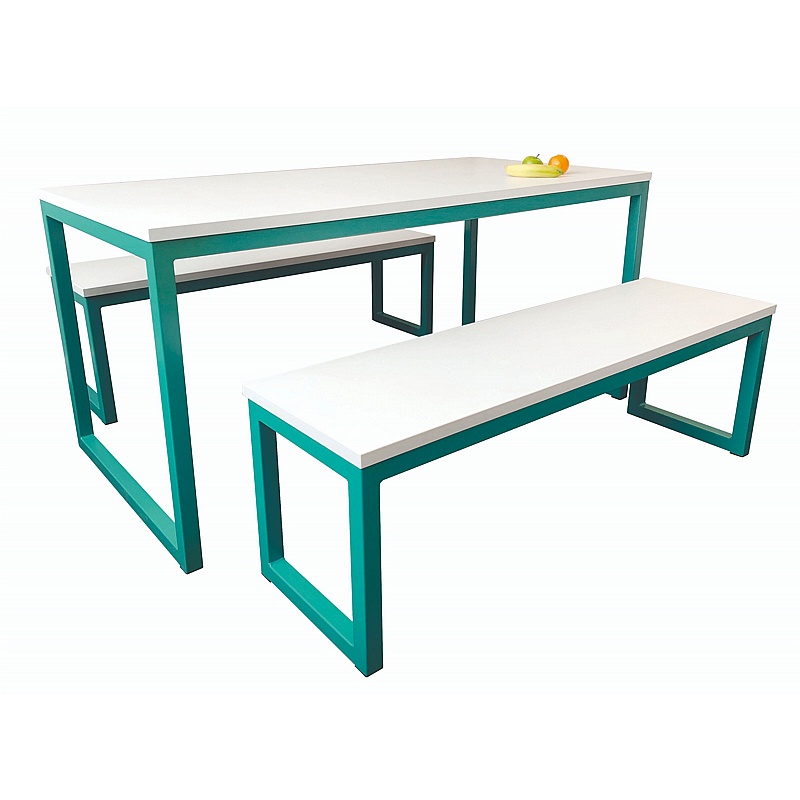 Manger Hoop Leg Dining Table and Bench Set - Office Furniture