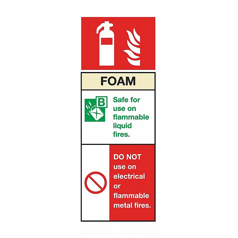 Foam Fire Extinguisher Self-Adhesive Signs - Premises
