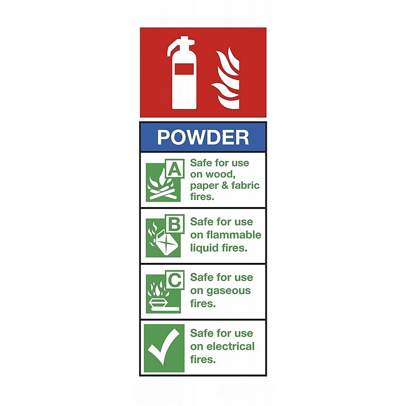 Powder Fire Extinguisher Self-Adhesive Signs - Premises