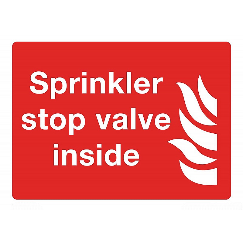 Sprinkler Stop Valve Inside Self-Adhesive Signs - Premises