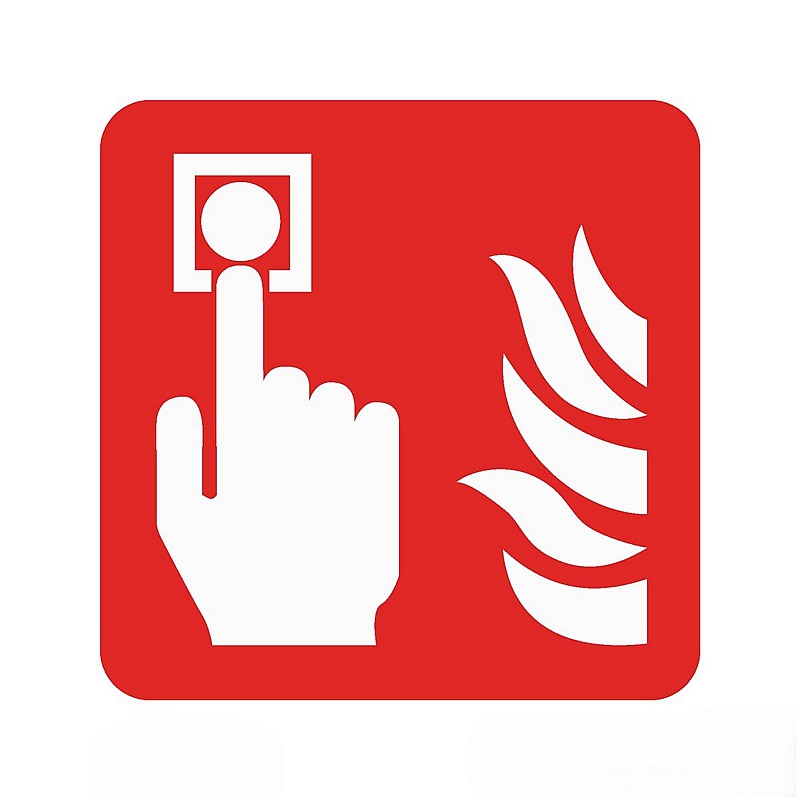 Fire Alarm Button Self-Adhesive Signs - Premises