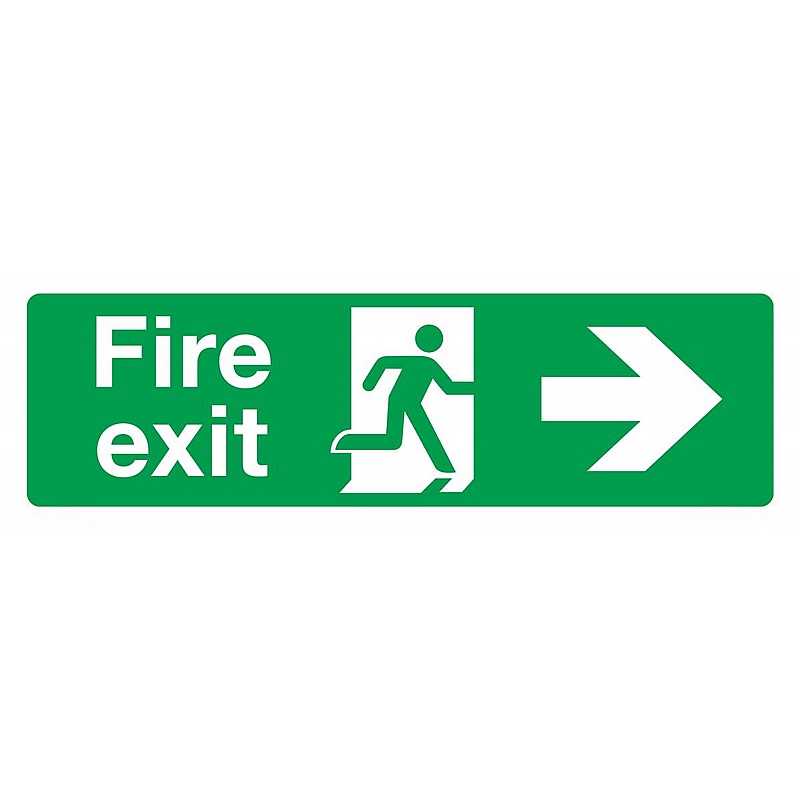 Fire Exit Right Self-Adhesive Signs - Premises