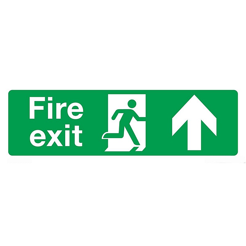 Fire Exit Ahead Self-Adhesive Signs - Premises