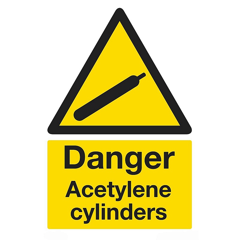 Danger Acetylene Self-Adhesive Signs - Premises