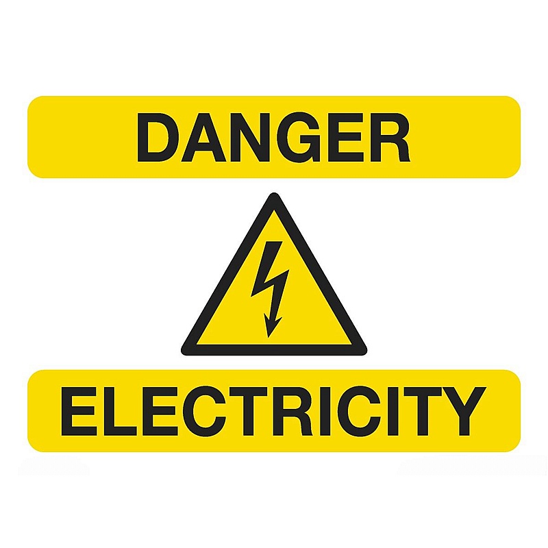 Danger Electricity Self-Adhesive Signs - Premises
