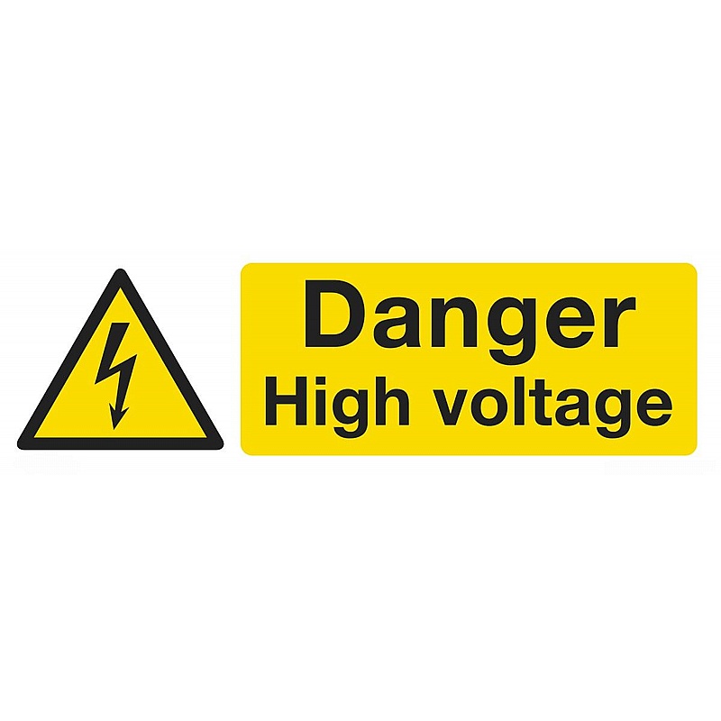 Danger High Voltage Self-Adhesive Signs - Premises