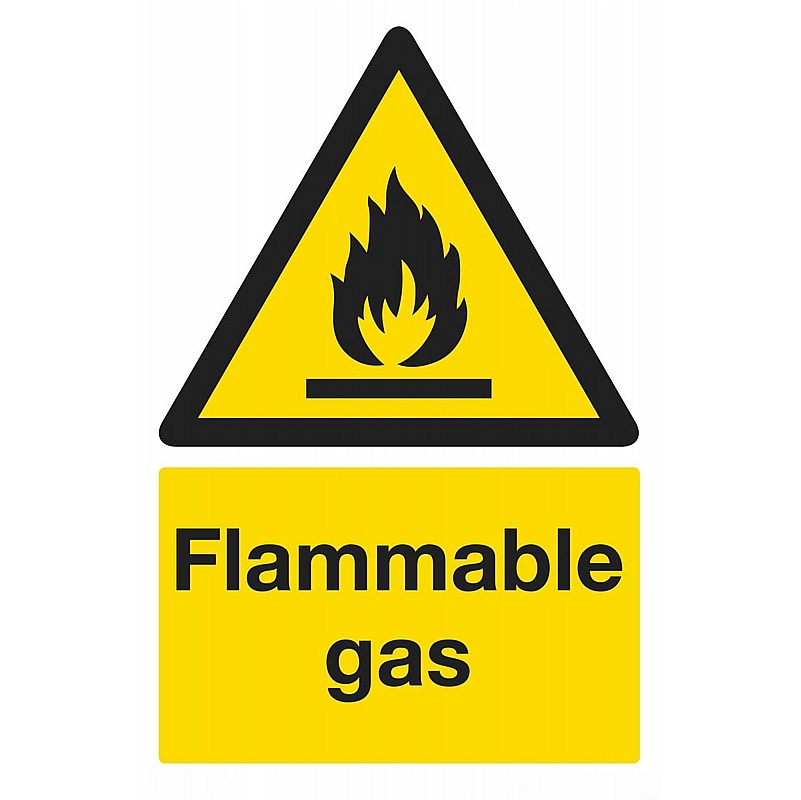Danger Flammable Gas Self-Adhesive Signs - Premises