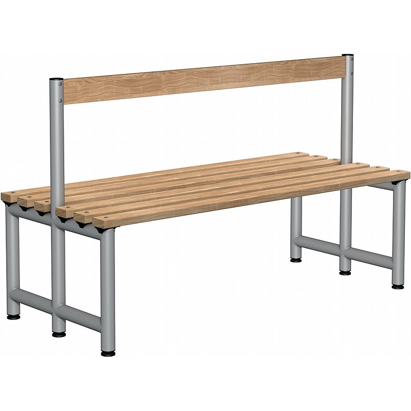 Stellar Probe Double Wooden Slat Changing and Cloakroom Bench Seats - Education