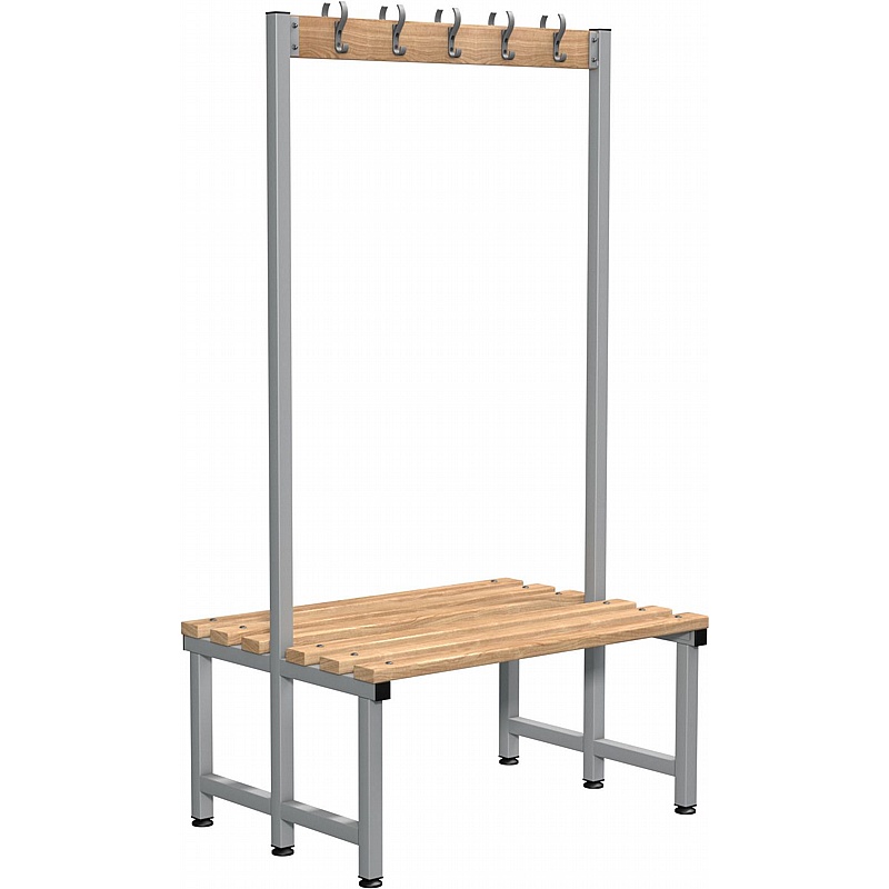 Stellar Probe Budget Double Sided Changing and Cloakroom Bench Seats with Hooks - Education