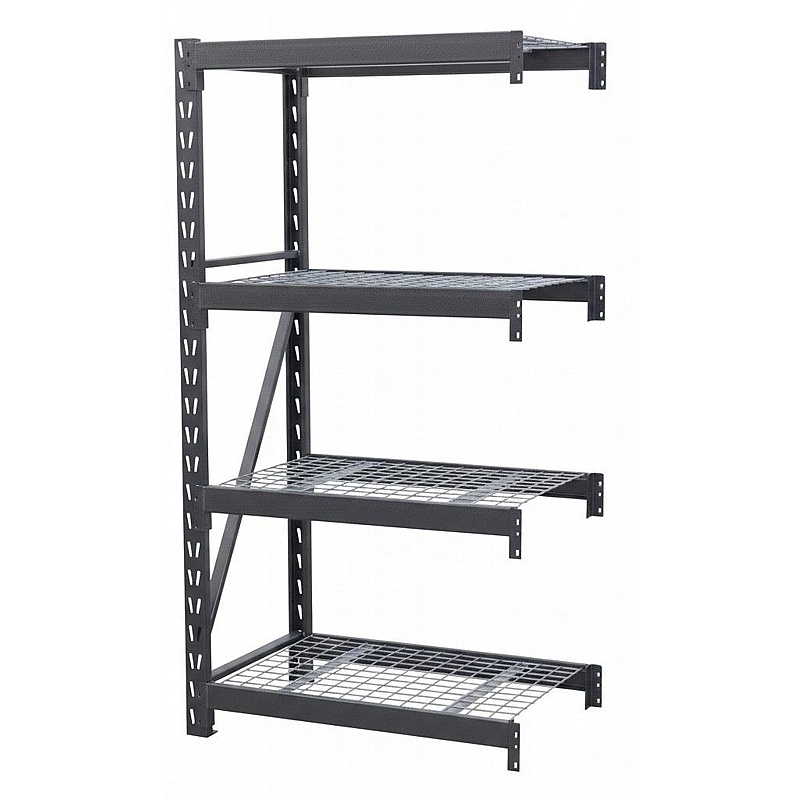 RackIt Mesh 640kg Heavy Duty Boltless 4 Tier Extension Racking - Storage Solutions