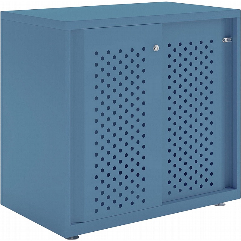Bisley Glide Sliding Perfo Door Metal Office Cupboards - Office Furniture
