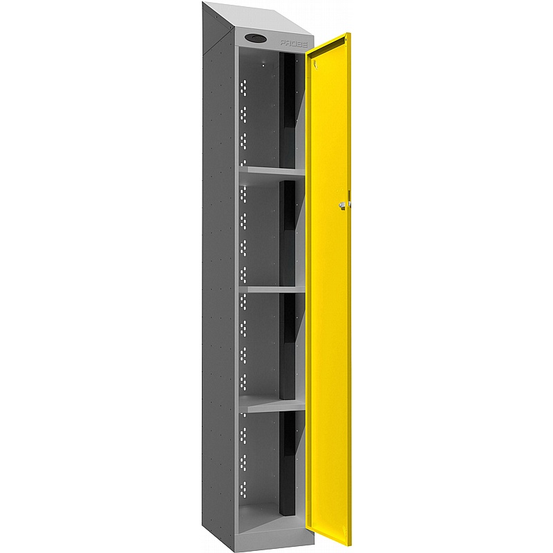 Stellar PowerBox Probe Equinox 4 Compartment Sloping Top Laptop and Tablet Charging Cupboard with Cam Lock - Lockers & Cloakroom