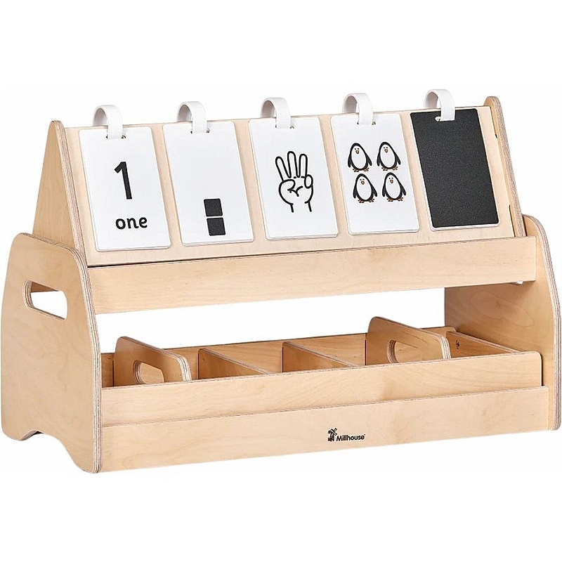 Time'2'Learn Giant Wooden Number Flip with Stand and Sorting Tray - Education