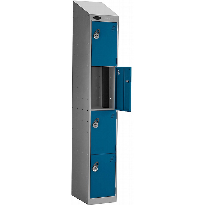 PowerBox Probe 4 Compartment Sloping Top High Capacity Charging Lockers with Manual Combination Lock - Lockers & Cloakroom