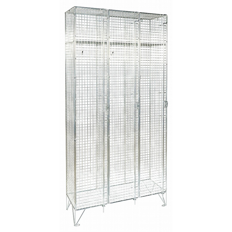 Ventra Economy Nest of 3 Wire Mesh Lockers - Lockers & Cloakroom