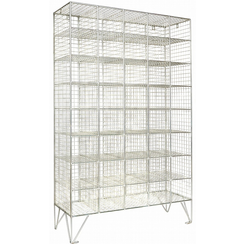 Ventra Premium 40 Person Wire Mesh Personal Effects Open Storage Compartments - Lockers & Cloakroom