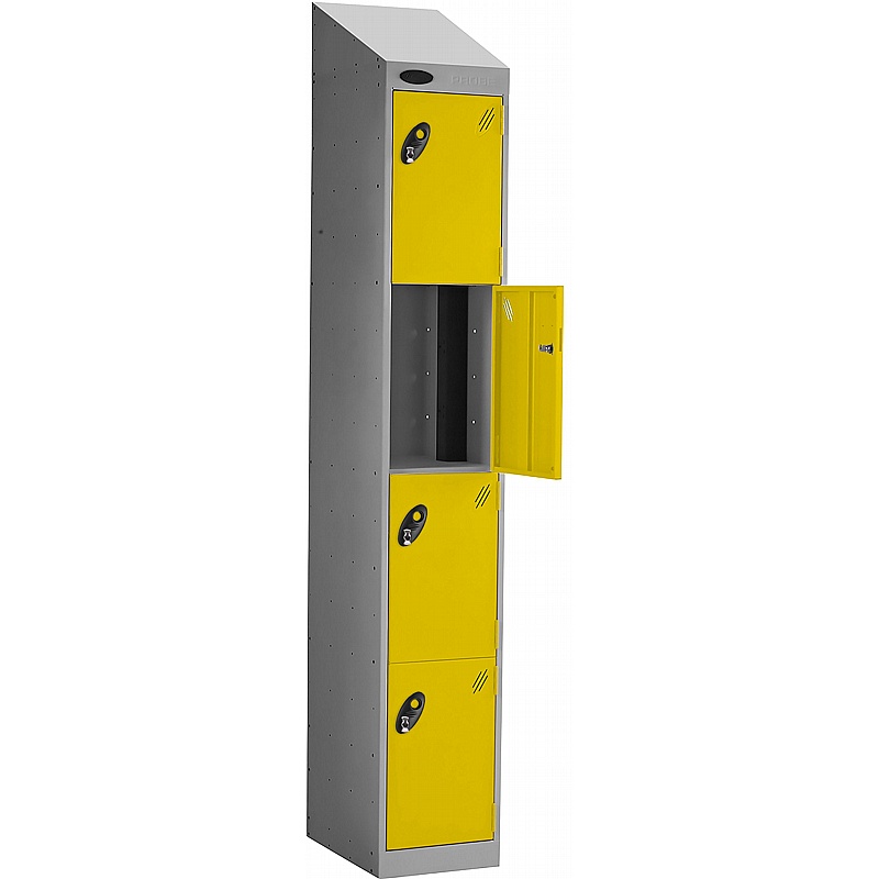 PowerBox Probe Equinox 4 Compartment Sloping Top High Capacity Charging Lockers with Hasp and Staple Lock - Lockers & Cloakroom